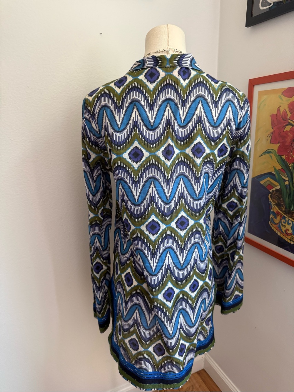 Funky Tory Burch tunic with geometric design size 6 - Picture 5 of 7